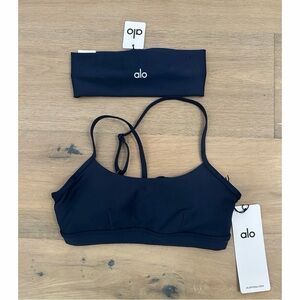 ALO Airlift Intrique Bra & Headband - Navy